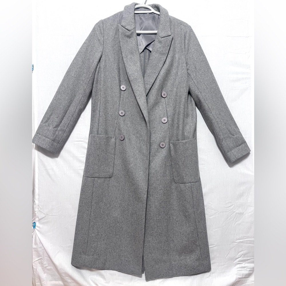 Shein Wool-Blend Double-Breasted Coat